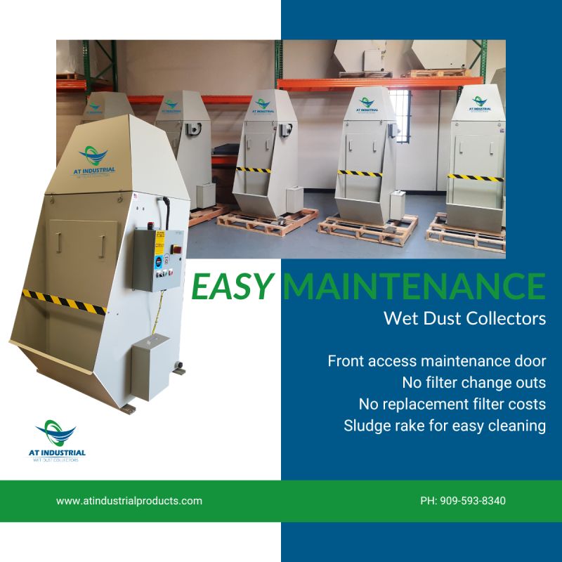 Servicing an AT Industrial wet dust collector — removable maintenance door