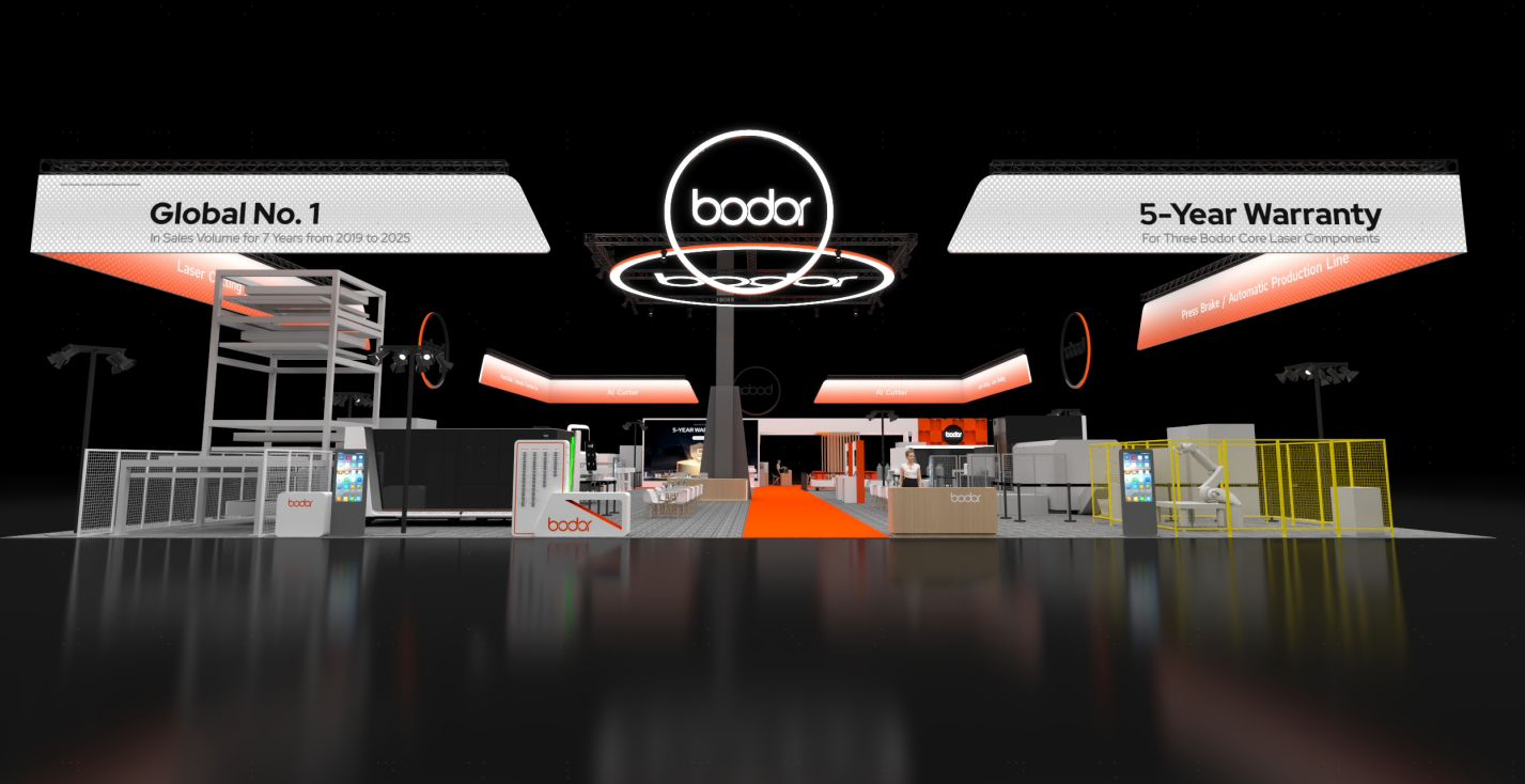 Bodor fiber laser cutting systems at FABTECH 2026 — Northern Machinery Sales is the Bodor dealer for New England, NY & NJ